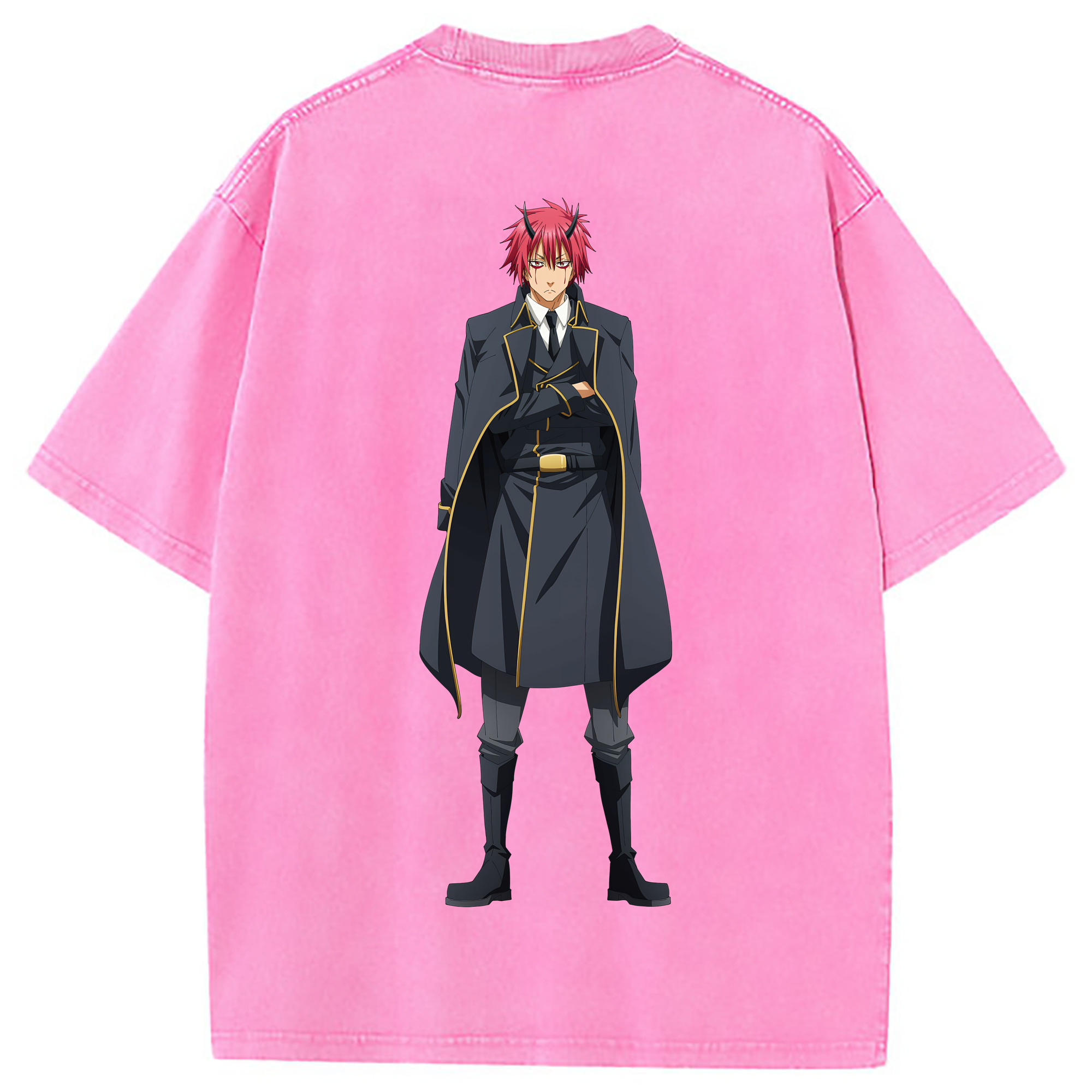 （画像用） 転スラ Regarding Reincarnated to Slime 綿100% ヴィンテージ風 半袖Tシャツ（背面プリント）